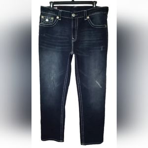 True Religion Ricky Super T Distressed Jeans Mens Size 40x34 Made in USA